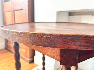 French Antique Round Bobbin Side Table