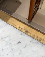 Load image into Gallery viewer, Vintage 1970s Belgian Postmodern Brass &amp; Chrome Mirror
