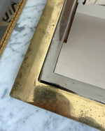 Load image into Gallery viewer, Vintage 1970s Belgian Postmodern Brass &amp; Chrome Mirror

