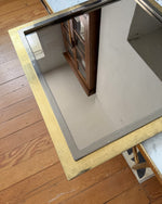 Load image into Gallery viewer, Vintage 1970s Belgian Postmodern Brass &amp; Chrome Mirror
