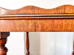 Vintage Scalloped Two Tier Tray Table With Brass Handles