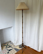 Load image into Gallery viewer, ON HOLD - Vintage Brass Faux Bamboo Floor Lamp In The Manner Of Maison Bagues
