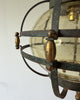 Vintage Caged Amber Bubble Glass Pendant Light