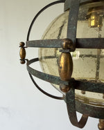 Load image into Gallery viewer, Vintage Caged Amber Bubble Glass Pendant Light
