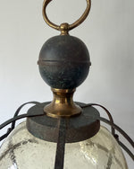 Load image into Gallery viewer, Vintage Caged Amber Bubble Glass Pendant Light
