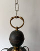 Vintage Caged Amber Bubble Glass Pendant Light