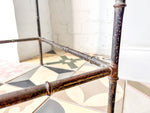 Load image into Gallery viewer, Vintage Brass Faux Bamboo Glass Top Table In The Manner Of Maison Jansen
