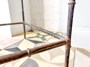 Vintage Brass Faux Bamboo Glass Top Table In The Manner Of Maison Jansen