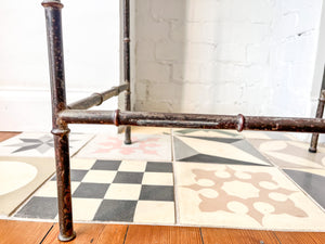 Vintage Brass Faux Bamboo Glass Top Table In The Manner Of Maison Jansen