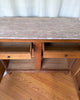 French Vintage Oak Marble Top Cabinet