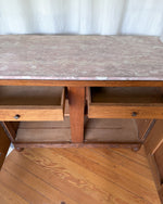 Load image into Gallery viewer, French Vintage Oak Marble Top Cabinet
