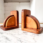 Load image into Gallery viewer, A Pair Of Wooden Art Deco Bookends
