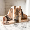 A Pair Of Vintage Pink Marble Bookends