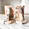 A Pair Of Vintage Pink Marble Bookends