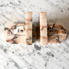 A Pair Of Vintage Pink Marble Bookends