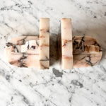 Load image into Gallery viewer, A Pair Of Vintage Pink Marble Bookends
