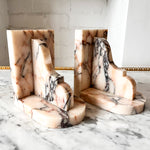 Load image into Gallery viewer, A Pair Of Vintage Pink Marble Bookends
