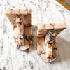 A Pair Of Vintage Pink Marble Bookends