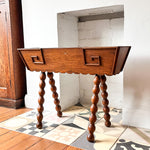 Load image into Gallery viewer, French Antique Wooden Planter With Bobbin Legs And Scalloping Detail
