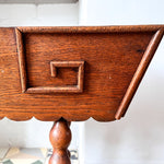 Load image into Gallery viewer, French Antique Wooden Planter With Bobbin Legs And Scalloping Detail
