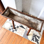Load image into Gallery viewer, French Antique Wooden Planter With Bobbin Legs And Scalloping Detail
