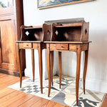Load image into Gallery viewer, A Pair Of Vintage French Bedside Tables With Cutouts
