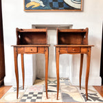Load image into Gallery viewer, A Pair Of Vintage French Bedside Tables With Cutouts
