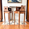 A Pair Of Vintage French Bedside Tables With Cutouts