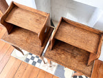 Load image into Gallery viewer, A Pair Of Vintage French Bedside Tables With Cutouts
