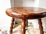 Load image into Gallery viewer, Antique Round French Bobbin Side Table
