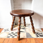 Load image into Gallery viewer, Antique Round French Bobbin Side Table
