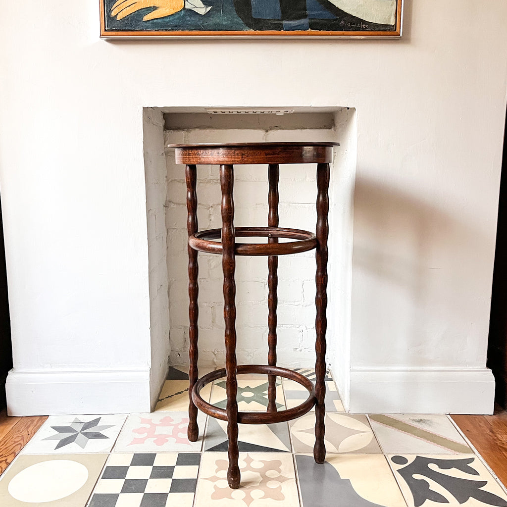 Antique Bentwood Side Table With Bobbin Legs By Fischel