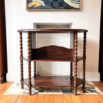 Load image into Gallery viewer, French Antique Oval Bobbin Etagere / Side Table
