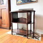 Load image into Gallery viewer, French Antique Oval Bobbin Etagere / Side Table
