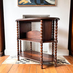 Load image into Gallery viewer, French Antique Oval Bobbin Etagere / Side Table

