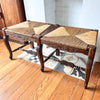 Antique French Bench With Rush Seat