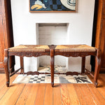 Load image into Gallery viewer, Antique French Bench With Rush Seat
