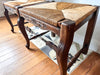 Antique French Bench With Rush Seat