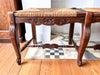 Antique French Bench With Rush Seat