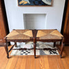 Antique French Bench With Rush Seat
