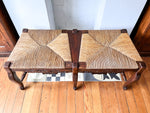 Load image into Gallery viewer, Antique French Bench With Rush Seat
