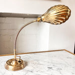 Load image into Gallery viewer, Vintage Brass Scalloped Table Lamp
