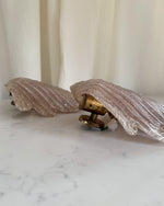 Load image into Gallery viewer, Mid-century Italian Murano Glass Leaf Wall Sconces In The Manner Of Barovier &amp; Toso
