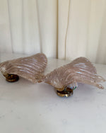 Load image into Gallery viewer, Mid-century Italian Murano Glass Leaf Wall Sconces In The Manner Of Barovier &amp; Toso
