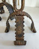 A Pair Of Large Brutalist Mid Century Wrought Iron Chain Candlesticks