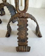 Load image into Gallery viewer, A Pair Of Large Brutalist Mid Century Wrought Iron Chain Candlesticks
