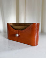 Load image into Gallery viewer, French Art Deco Leather Letter Holder
