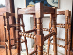 Load image into Gallery viewer, Tall French Vintage Bobbin Bar Stool With Rush Top
