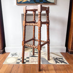 Load image into Gallery viewer, Tall French Vintage Bobbin Bar Stool With Rush Top
