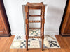 Tall French Vintage Bobbin Bar Stool With Rush Top